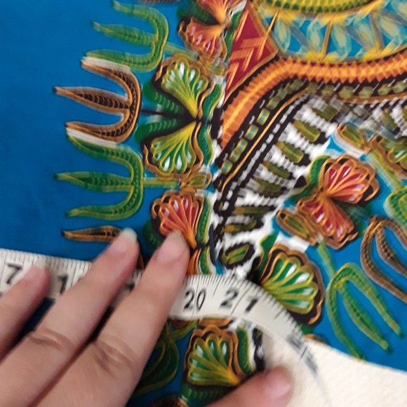 Blue Yellow Dashiki Top M L - Picture 4 of 5